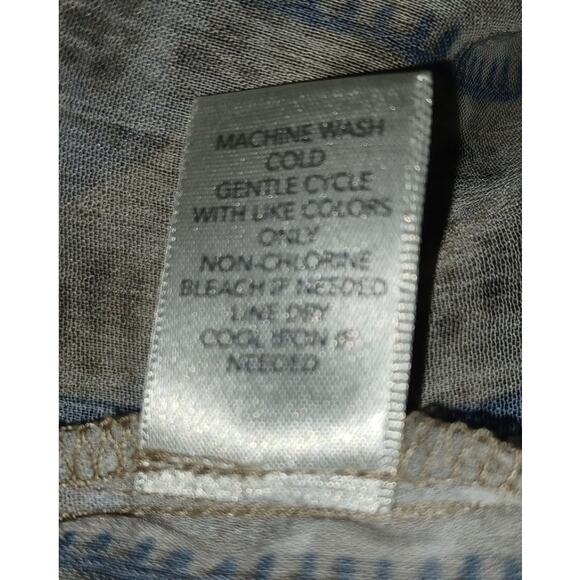 Christopher & Banks Sheer Kimono Women's Small Blue Beige Geometric Design - Picture 7 of 7